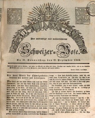 Der aufrichtige und wohlerfahrene Schweizer-Bote (Der Schweizer-Bote) Donnerstag 17. Dezember 1835