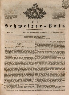 Der Schweizer-Bote Samstag 17. Dezember 1836