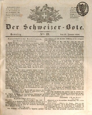 Der Schweizer-Bote Samstag 27. Januar 1838