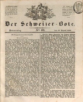 Der Schweizer-Bote Donnerstag 16. August 1838
