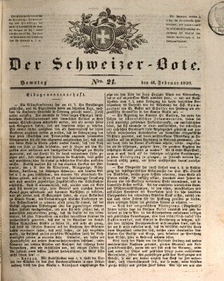 Der Schweizer-Bote Samstag 16. Februar 1839