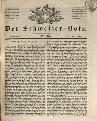 Der Schweizer-Bote Dienstag 9. April 1839