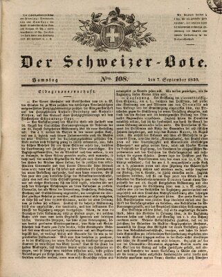 Der Schweizer-Bote Samstag 7. September 1839