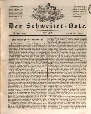 Der Schweizer-Bote Donnerstag 21. Mai 1840