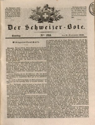 Der Schweizer-Bote Samstag 25. September 1841