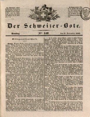 Der Schweizer-Bote Samstag 27. November 1841