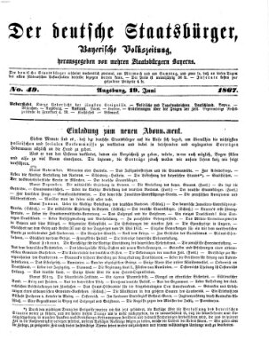 Der deutsche Staatsbürger Mittwoch 19. Juni 1867