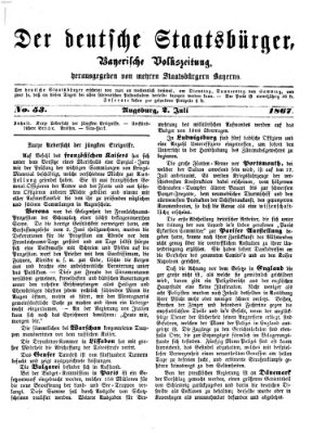 Der deutsche Staatsbürger Dienstag 2. Juli 1867