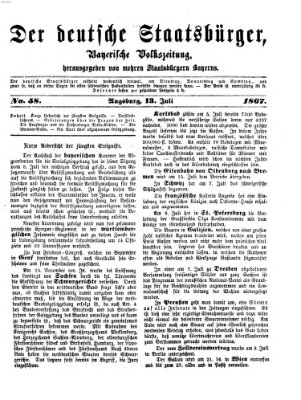 Der deutsche Staatsbürger Samstag 13. Juli 1867