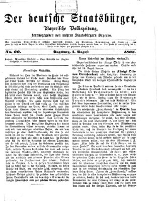 Der deutsche Staatsbürger Donnerstag 1. August 1867