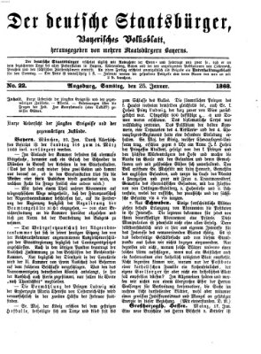 Der deutsche Staatsbürger Samstag 25. Januar 1868