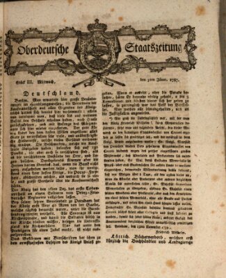 Oberdeutsche Staatszeitung Mittwoch 3. Januar 1787