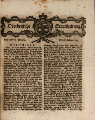 Oberdeutsche Staatszeitung Montag 19. Februar 1787