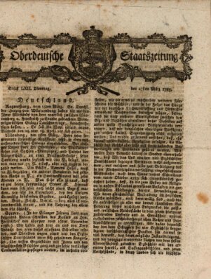 Oberdeutsche Staatszeitung Dienstag 27. März 1787