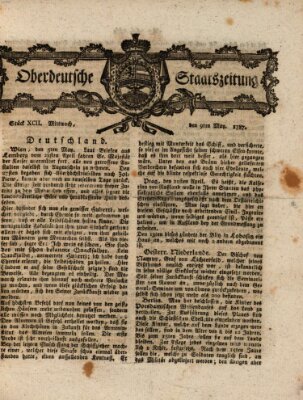 Oberdeutsche Staatszeitung Mittwoch 9. Mai 1787