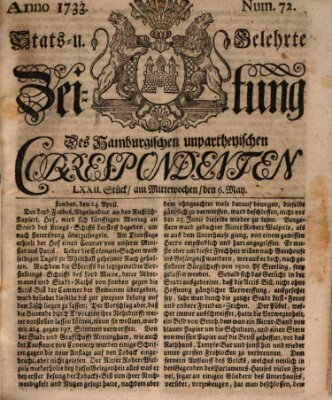 Staats- und gelehrte Zeitung des Hamburgischen unpartheyischen Correspondenten Mittwoch 6. Mai 1733