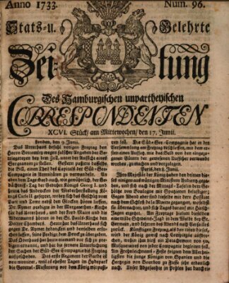 Staats- und gelehrte Zeitung des Hamburgischen unpartheyischen Correspondenten Mittwoch 17. Juni 1733