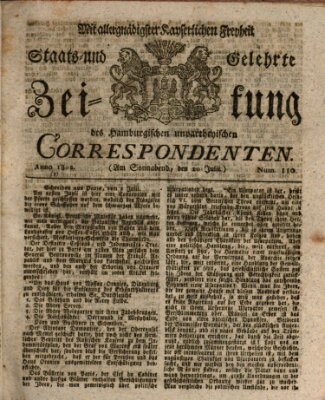 Staats- und gelehrte Zeitung des Hamburgischen unpartheyischen Correspondenten Samstag 10. Juli 1802
