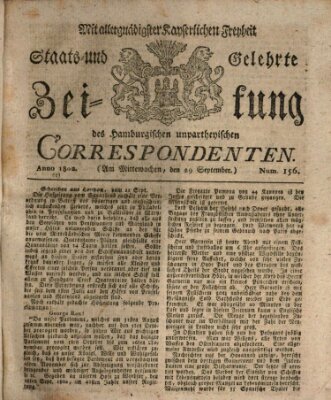 Staats- und gelehrte Zeitung des Hamburgischen unpartheyischen Correspondenten Mittwoch 29. September 1802