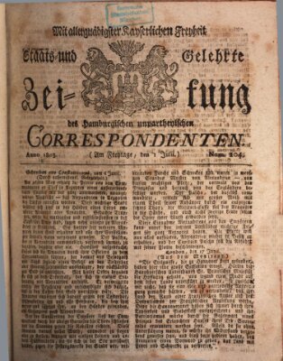 Staats- und gelehrte Zeitung des Hamburgischen unpartheyischen Correspondenten Freitag 1. Juli 1803