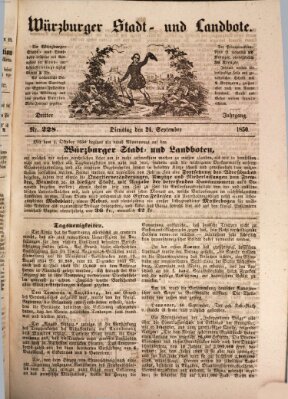 Würzburger Stadt- und Landbote Dienstag 24. September 1850