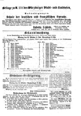 Würzburger Stadt- und Landbote Samstag 27. September 1851
