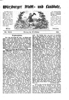 Würzburger Stadt- und Landbote Montag 13. Oktober 1851