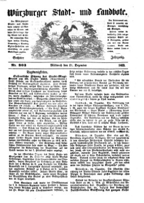 Würzburger Stadt- und Landbote Mittwoch 21. Dezember 1853