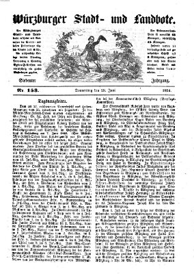 Würzburger Stadt- und Landbote Donnerstag 29. Juni 1854