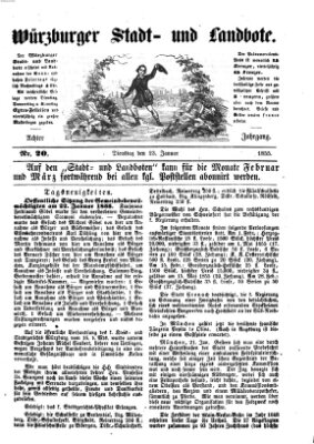 Würzburger Stadt- und Landbote Dienstag 23. Januar 1855