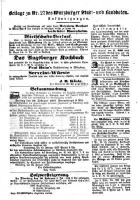 Würzburger Stadt- und Landbote Samstag 31. Januar 1857
