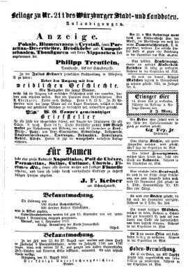 Würzburger Stadt- und Landbote Donnerstag 3. September 1857