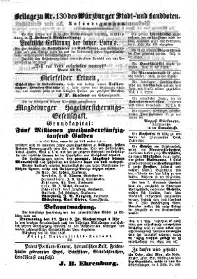 Würzburger Stadt- und Landbote Dienstag 1. Juni 1858