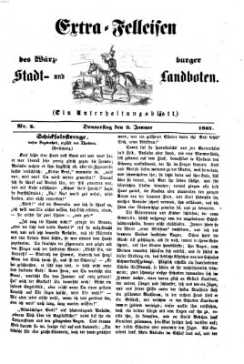 Extra-Felleisen (Würzburger Stadt- und Landbote) Donnerstag 3. Januar 1861