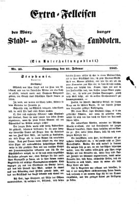 Extra-Felleisen (Würzburger Stadt- und Landbote) Donnerstag 21. Februar 1861