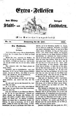 Extra-Felleisen (Würzburger Stadt- und Landbote) Donnerstag 20. Juni 1861