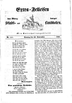 Extra-Felleisen (Würzburger Stadt- und Landbote) Sonntag 29. September 1861