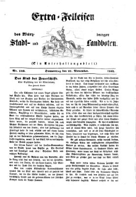 Extra-Felleisen (Würzburger Stadt- und Landbote) Donnerstag 21. November 1861