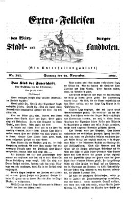 Extra-Felleisen (Würzburger Stadt- und Landbote) Sonntag 24. November 1861