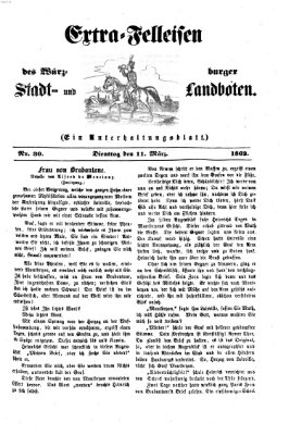 Extra-Felleisen (Würzburger Stadt- und Landbote) Dienstag 11. März 1862