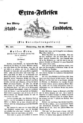 Extra-Felleisen (Würzburger Stadt- und Landbote) Donnerstag 23. Oktober 1862