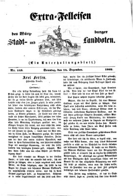 Extra-Felleisen (Würzburger Stadt- und Landbote) Sonntag 14. Dezember 1862