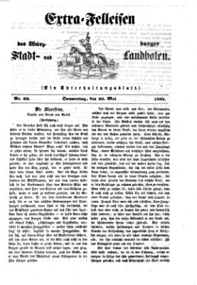 Extra-Felleisen (Würzburger Stadt- und Landbote) Donnerstag 26. Mai 1864