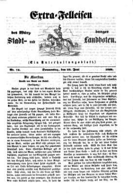 Extra-Felleisen (Würzburger Stadt- und Landbote) Donnerstag 23. Juni 1864