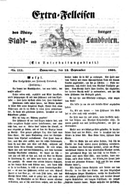 Extra-Felleisen (Würzburger Stadt- und Landbote) Donnerstag 15. September 1864