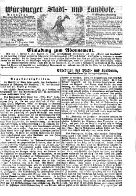 Würzburger Stadt- und Landbote Mittwoch 27. Dezember 1865