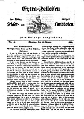 Extra-Felleisen (Würzburger Stadt- und Landbote) Dienstag 31. Januar 1865