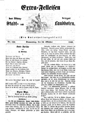 Extra-Felleisen (Würzburger Stadt- und Landbote) Donnerstag 12. Oktober 1865