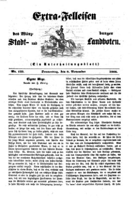 Extra-Felleisen (Würzburger Stadt- und Landbote) Donnerstag 9. November 1865