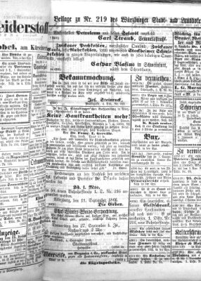 Würzburger Stadt- und Landbote Donnerstag 13. September 1866
